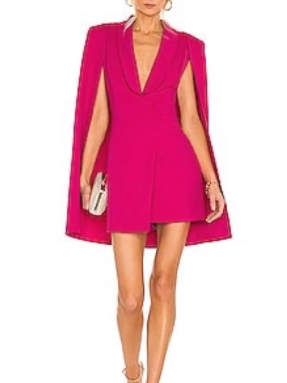 Katie May Hot Pink Cape-Sleeve Mini Dress NWT Size M